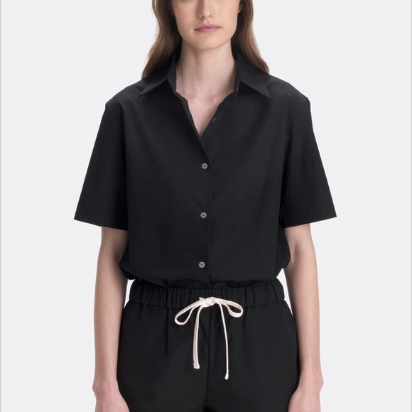 Renggli Tops - Renggli Short Sleeve Poplin Shirt In Ink Size Extra Small